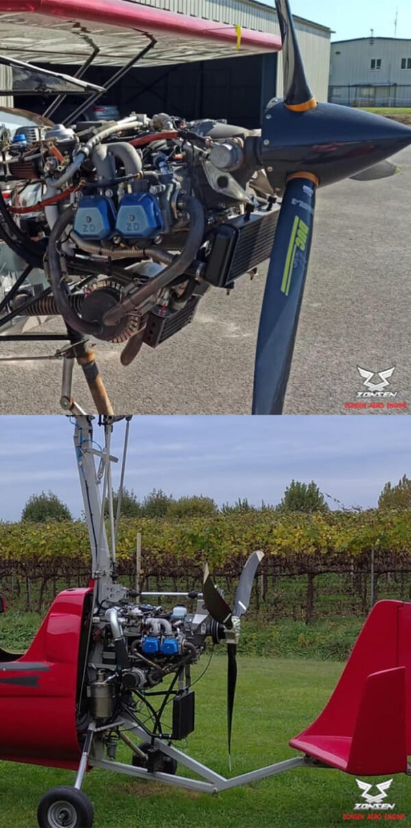 ZONSEN C145HT-VI (CA550) Water Cooling 1400cc AERO ENGINE EFI 1000H TBO 106KW/145HP Power W/One Key Starter Generator 1200W