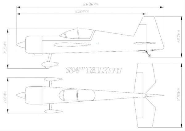 SkyWing-104" YAK54 120cc 2.64M (New Production 2025)
