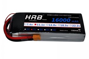 HRB 11.1V/3S1P 22000mAh 25C LiPo battery