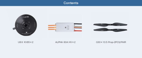 T-MOTOR U8II KV85+ALPHA 60A HV+G30×10.5