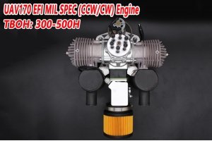 UAV 170cc MIL SPEC UAV CW/CCW Rotation Engine w/autostarter/airfilter For UAV, Multirotor, Paramtor TBO 300-500 Hours