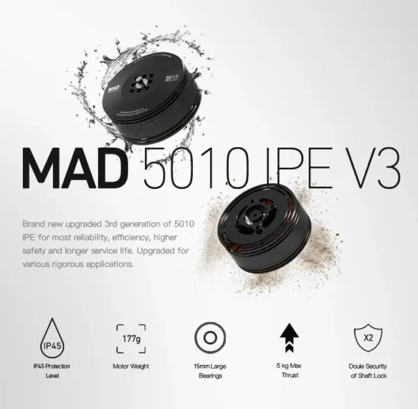 H009e1e7eb9e54a4db5ef44d40c99d582G-2.webp MAD 5010 IPE 200/240/310/370KV 5kg Thrust Motor for UAV Drone (A pair)