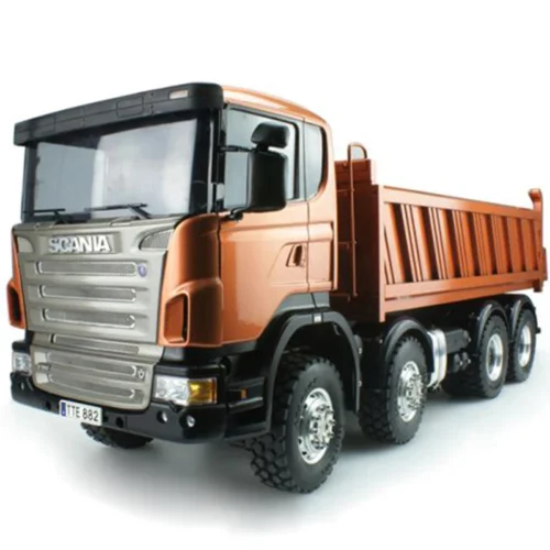 LESU 1/14 RC Metal LScania 8x8 Hydraulic Dumper Truck Lock Differential Axles 2 Speed ESC Pump Cylinder