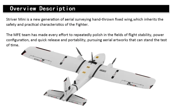 Makeflyeasy 2100mm Striver mini (Hand Launch Version) Aerial Survey Carrier Fix-wing UAV Kit/PNP/PPK Optional Version