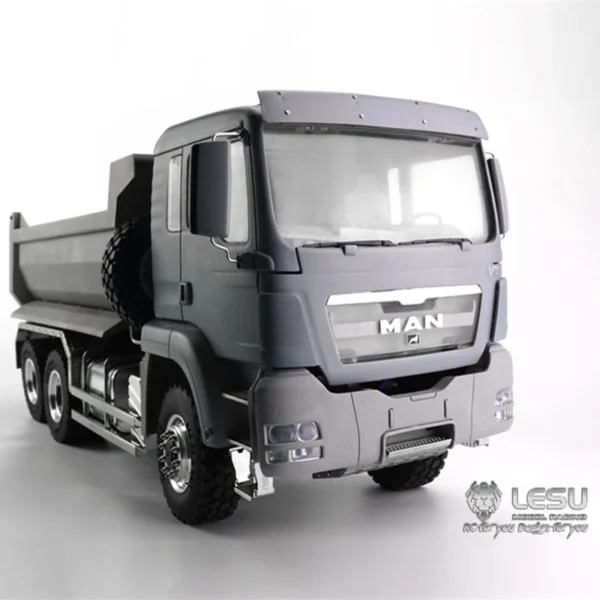 LESU 1/14 MAN 6X6 Hydraulic Cylinder RC Dumper Truck Tipper Metal Chassis Lock Differential Axles Light Sound ESC