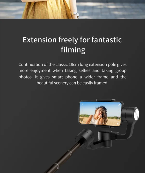 FeiyuTech Vimble 2s Handheld Smartphone Gimbal Phone Stabilizer Selfie Stick 180mm Extend Pole for iPhone 11 X Xs XIAOMI Samsung