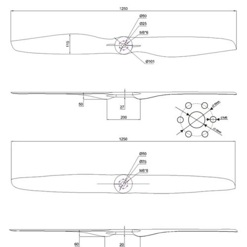 MAD 49.2x22 Pro Fluxer carbon fiber propeller (A pair in CW/CCW)