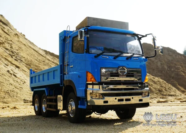 LESU 1/14 dump truck Hino700 full drive 6X6 hydraulic F frame hydraulic cylinder dump truck model LS-20130014 RCLESU Tamiya truck