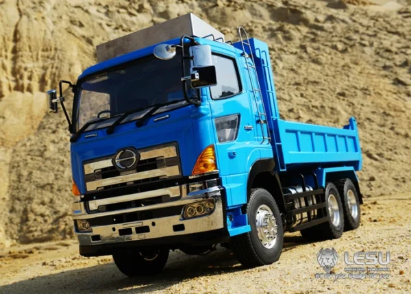 LESU 1/14 dump truck Hino700 full drive 6X6 hydraulic F frame hydraulic cylinder dump truck model LS-20130014 RCLESU Tamiya truck