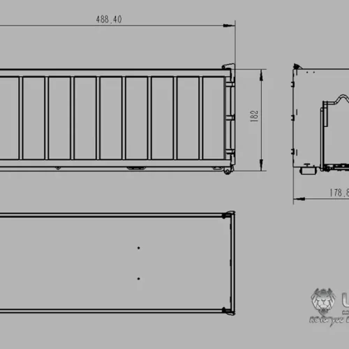 LESU 1/14 truck garbage compartment LS20160901-H full unloading hydraulic roll-on truck model surface sandblasting