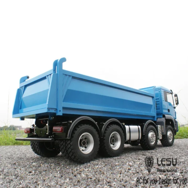 LESU 1/14 MAN TGS 8x8 RC Dumper Truck Metal Chassis Hydraulic Car Hopper Cylinder Transfer Case Axles Lock Differential Light