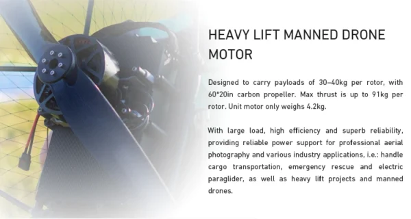 MAD M50 C35 34KV/40KV 91kg Thrust Motor for UAV Drone (A Pair)