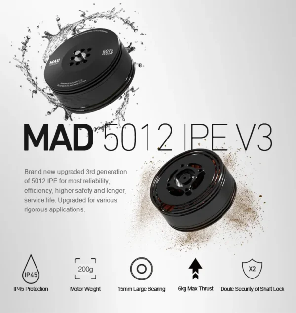 Hcd19432d1e3243eeab9c2dd1e7f7ae2bF.webp MAD 5012 IPE 80KV/160KV/250KV/320KV 6kg Thrust Motor for UAV Drone (A pair)