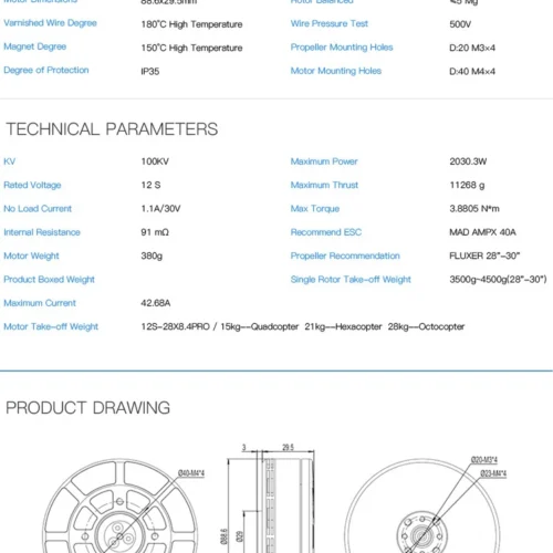 He97a799dd6c645de8b90e309285cf22an-2.webp MAD 8112 IPE 100KV 11kg Thrust Motor for UAV Drone (A pair)