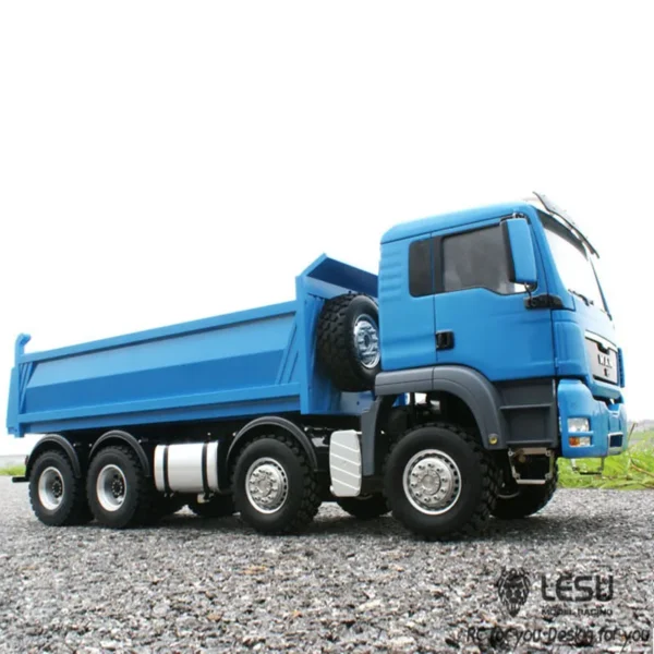 LESU 1/14 MAN TGS 8x8 RC Dumper Truck Metal Chassis Hydraulic Car Hopper Cylinder Transfer Case Axles Lock Differential Light