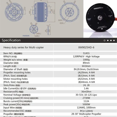 DUALSKY XM9025HD-6, high voltage Motor