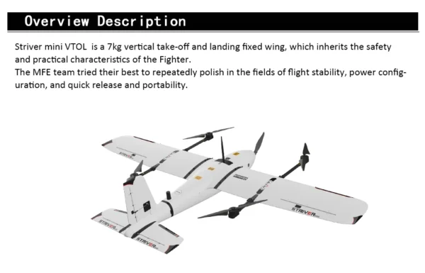 Makeflyeasy 2100mm Striver mini (VTOL Version) Aerial Survey Carrier Fix-wing UAV Kit/PNP/PPK Optional Version