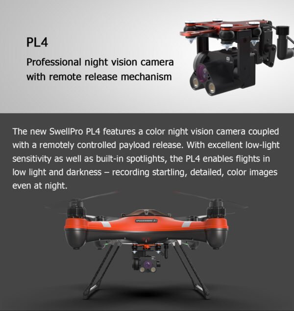 PL4-HS – Night Camera Spotlights and Payload Release for SplashDrone 3+