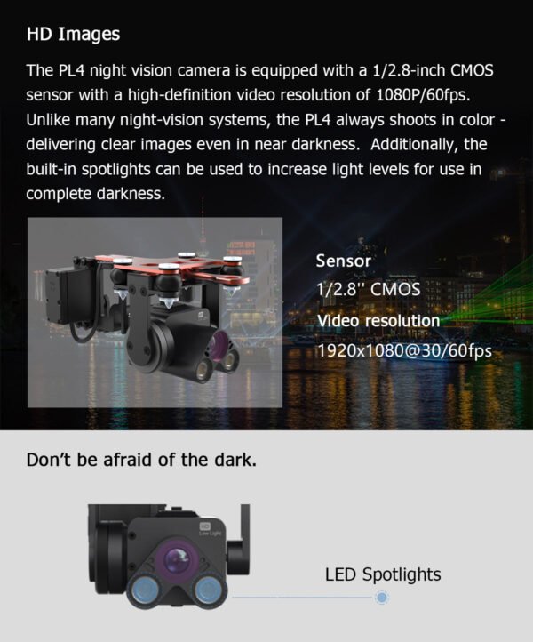 PL4-HS – Night Camera Spotlights and Payload Release for SplashDrone 3+