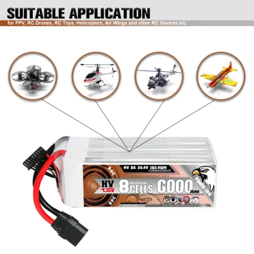 S14c6d4687e804b9d8ba44509b2c7179d3-1.webp CODDAR 6000mAh 8S 30.4V 80C Lipo Battery With XT90 (2 X PACK)