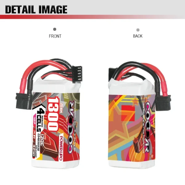 S2ca118cd6f47436cb0481e02b6d3db1fZ-1.webp CODDAR 1300mAh 4S1P 14.8V 130C Lipo Battery With XT60 (10 X PACK)