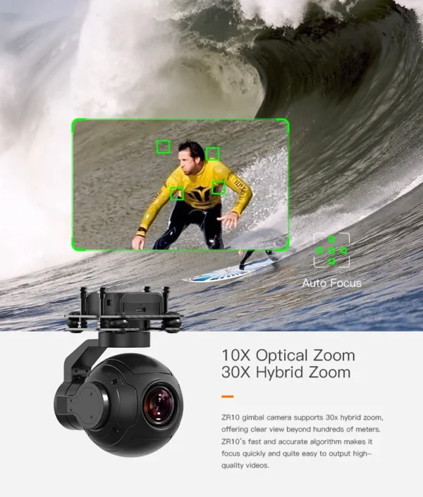 SIYI ZR10 2K 4MP Qhd 30X Hybrid Zoom Gimbal Camera Met