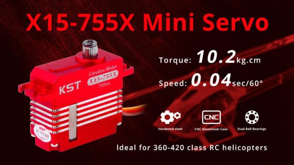 KST X15-755X 40g Weight DC7.4V Voltage Motor Aluminum Alloy Servo (8 X PACK)
