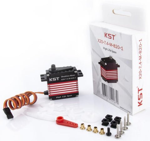 X20-7.4-M-820-1-9_480x480-1.jpg KST X20-7.4-M-820 75g Weight DC7.4V Voltage Motor Aluminum Alloy Servo (4 X PACK)