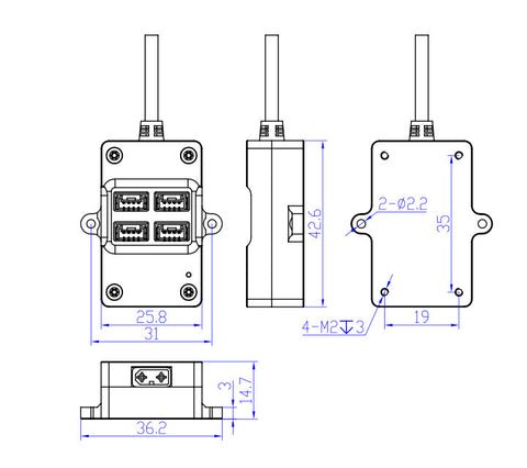 holybro_can_hub_dimension_480x480-5.jpg Holybro CAN Hub (4 X Pack)