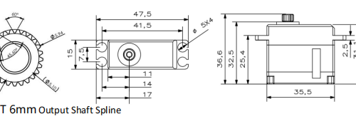 KST MS589 38g Weight 9.2KG Torque DC6V-8.4V Voltage Motor All-metal Digital high-voltage Servo (4 X PACK)