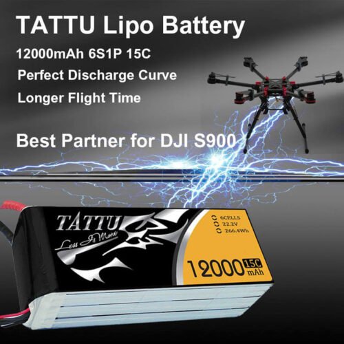 Tattu 15C 12000mAh 6S Lipo Battery Pack With EC5 Plug